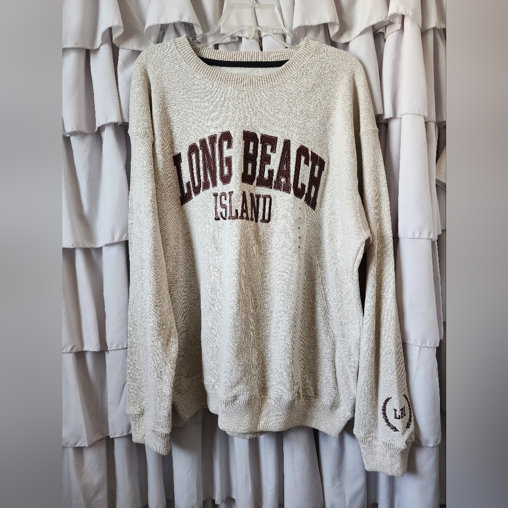 Women's Brown Long Beach Island Autumn Sweater Size Extra Large